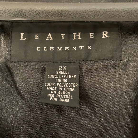 Unisex black leather jacket button down - Picture 1 of 15